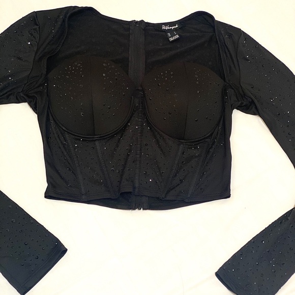 Black rhinestone corset top - Picture 2 of 4